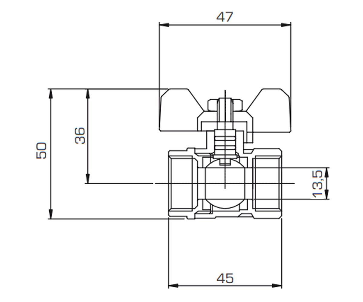 Кран для воды  STANDARD 363FF12:Чертеж 