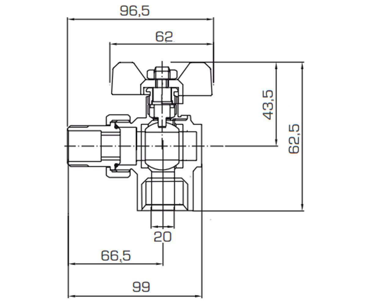 Кран для сантехники  SEVEN 364C34:Чертеж 