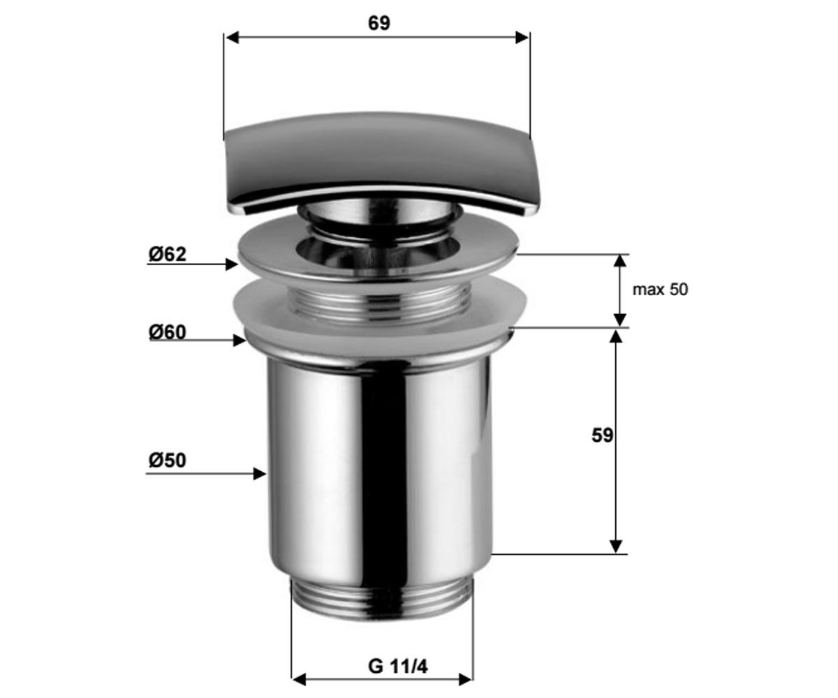 Сливной гарнитур  904SCC114:Чертеж 