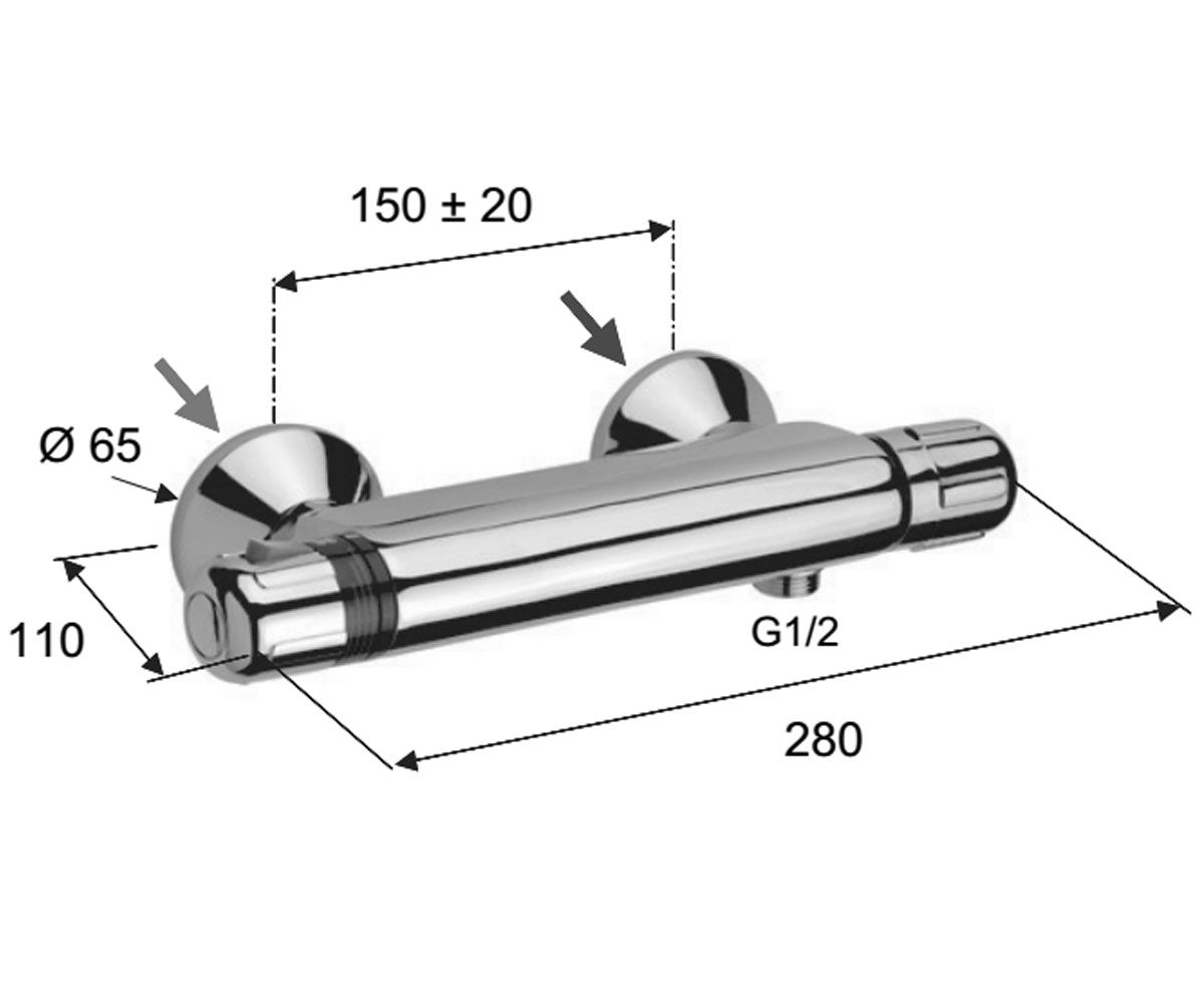 Термостатический смеситель  THERMO H31:Чертеж 