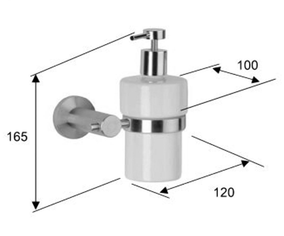 Дозатор мыла  MINIMAL INOX MI 13 INOX:Чертеж 