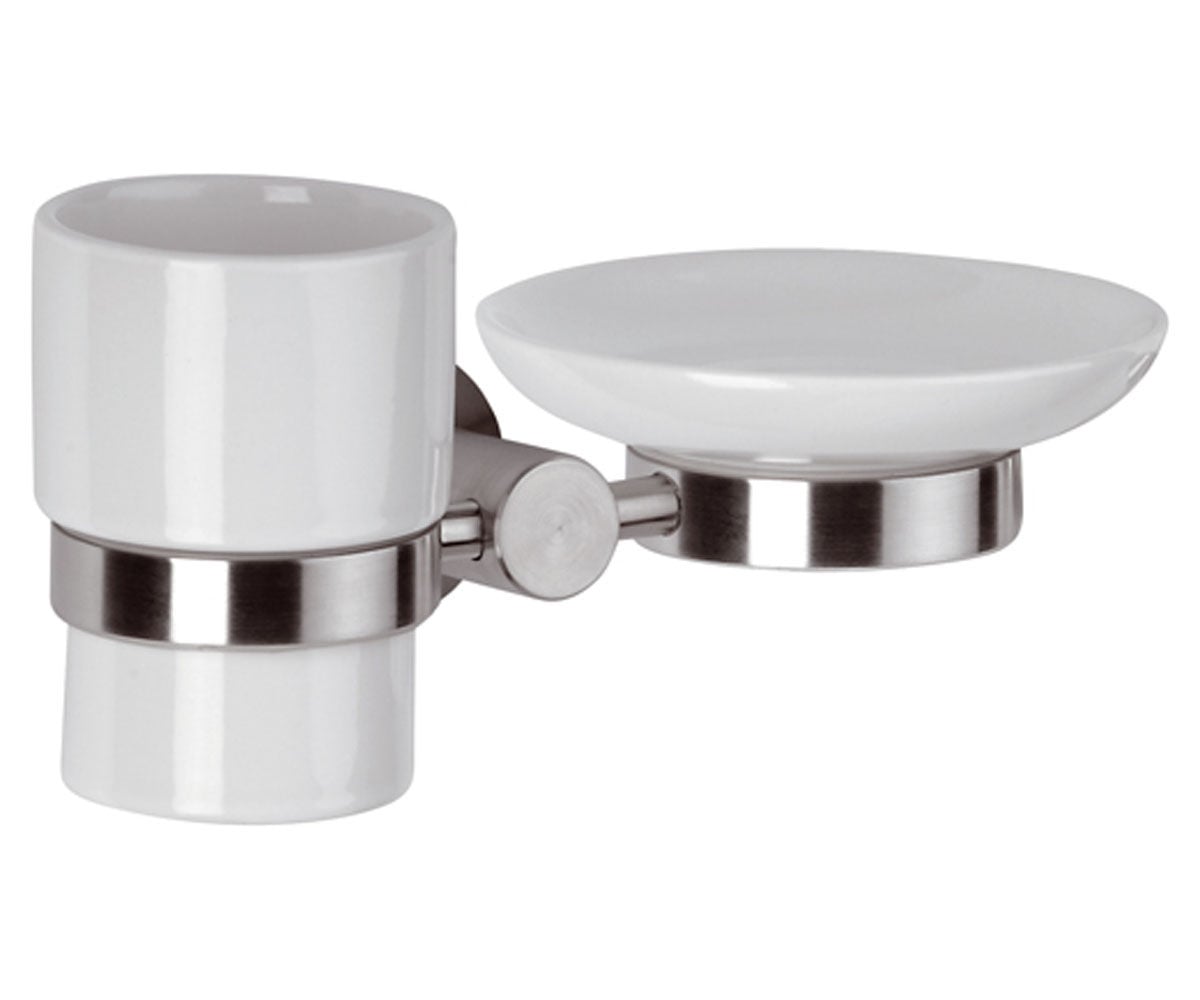 Подвійний тримач з аксесуарами REMER MINIMAL INOX MI 17 INOX MI 17 INOX