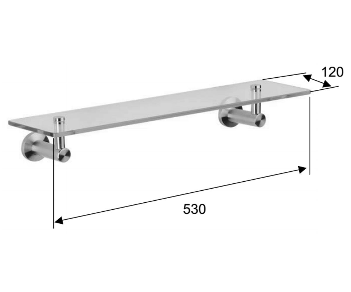 Полочка в ванную  MINIMAL INOX MI 20 INOX:Чертеж 