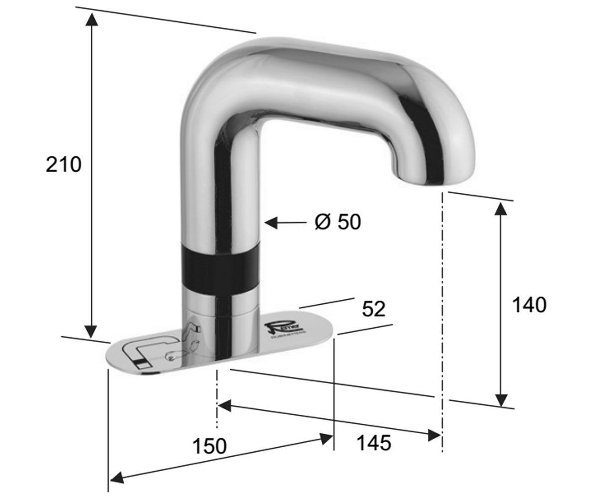 Сенсорный кран  SENSOR SE15B:Чертеж 