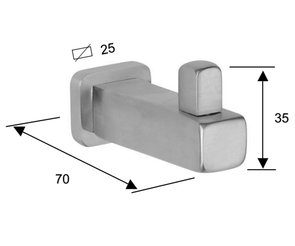 Крючок стальной  SQ INOX SQ50 INOX:Чертеж 
