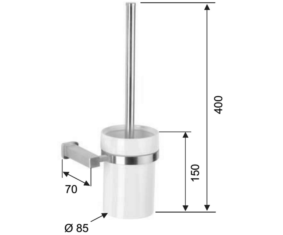 Туалетный ерш  SQ INOX SQ66 INOX:Чертеж 
