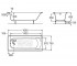 Ванна с ножками  CONTINENTAL A21291200R+A150412330:Чертеж 