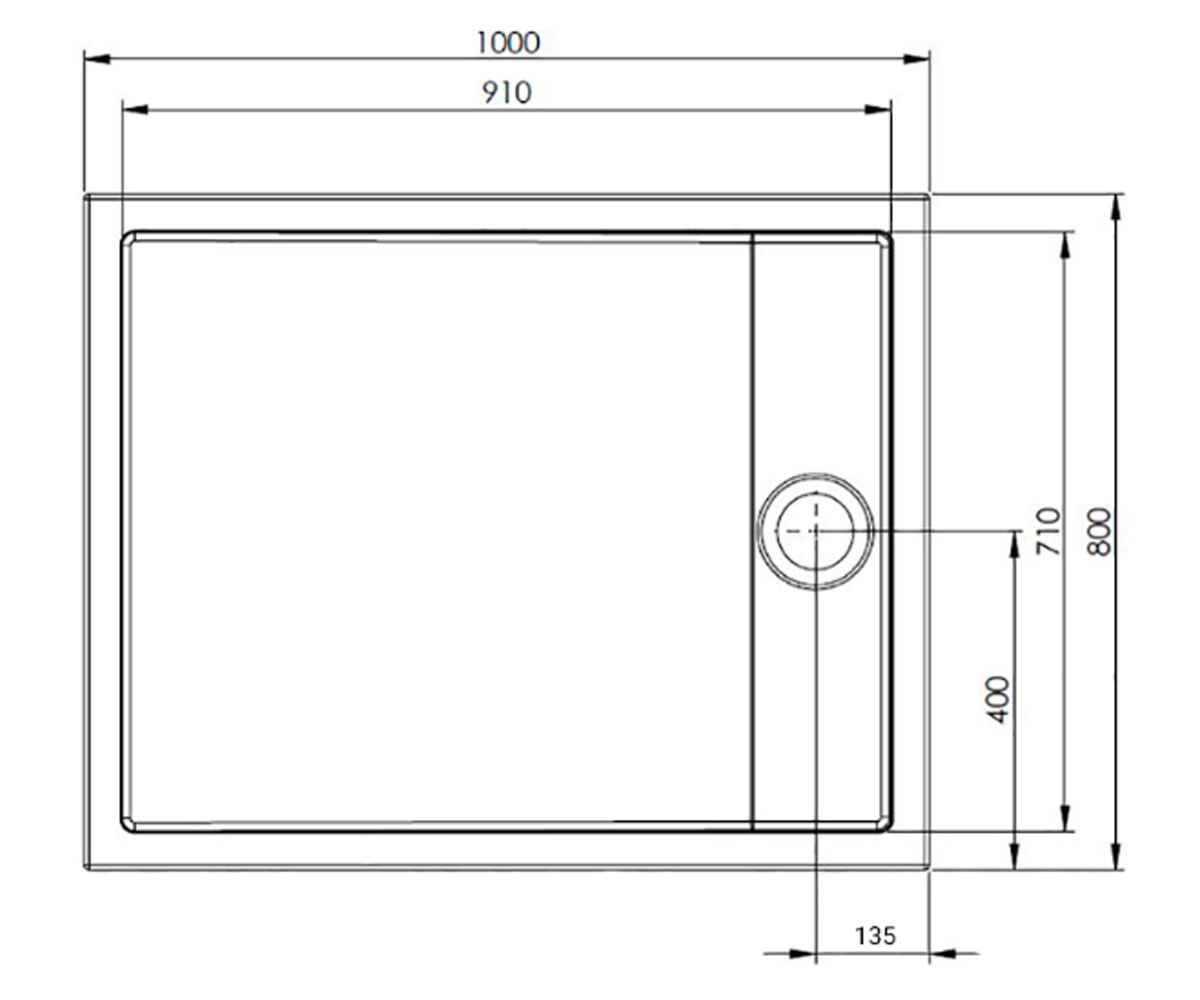 Прямоугольный поддон 100х80 см  GRANADA COMPACT A276264000:Чертеж 
