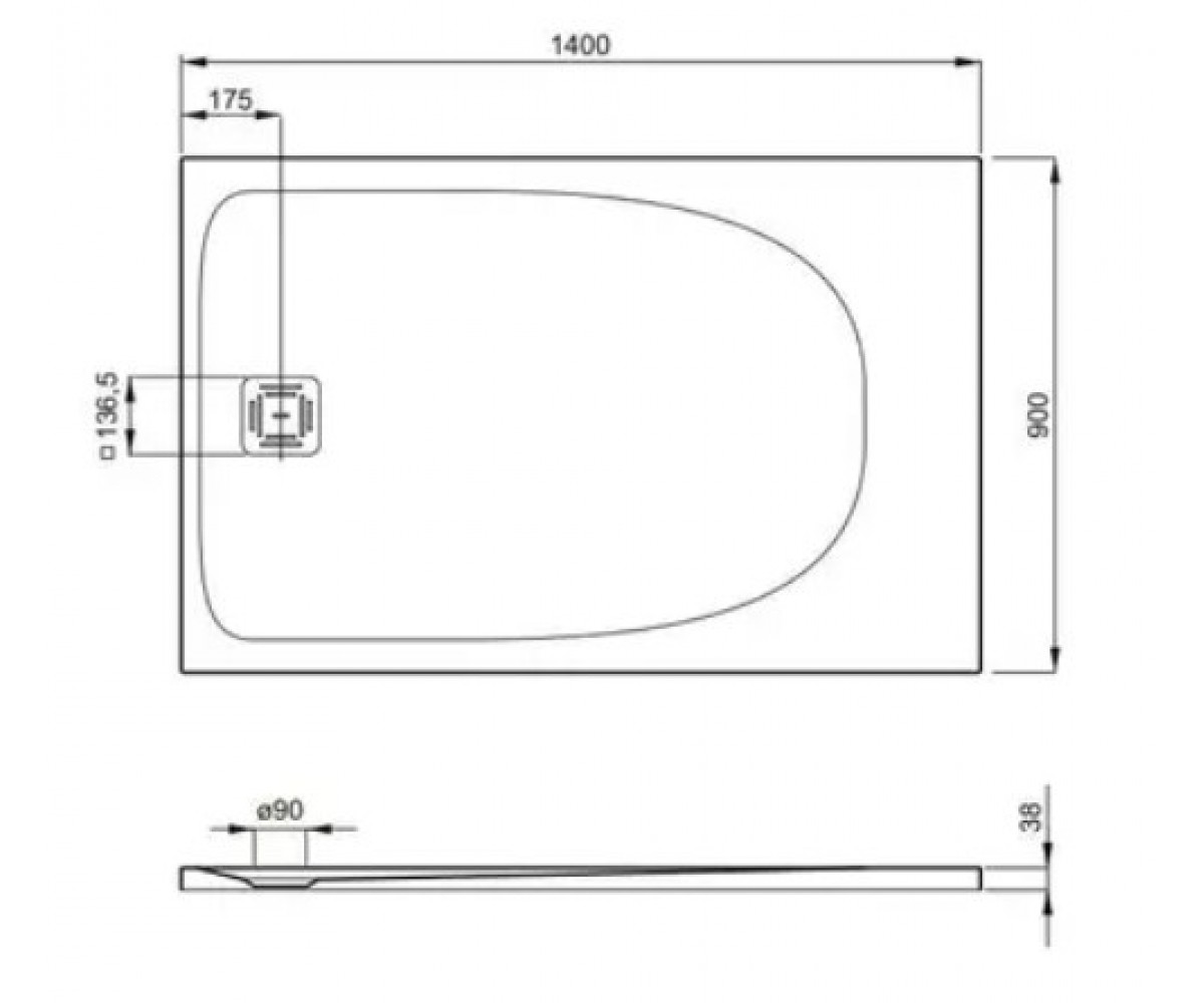 Поддон душевой  PALO A276478100:Чертеж 