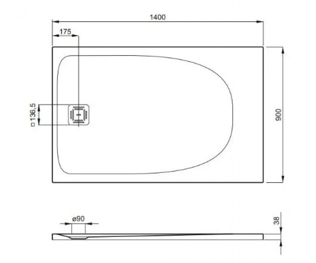 Поддон душевой  PALO A276478300:Чертеж 