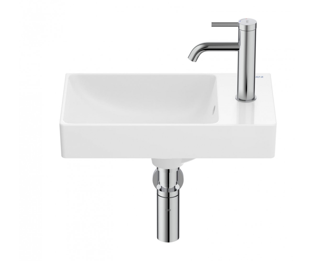 ONA асиметричний насос Compacto 45х26 см, з отвором ззаду, Fineceramic, білий ROCA ONA A327681000 A327681000