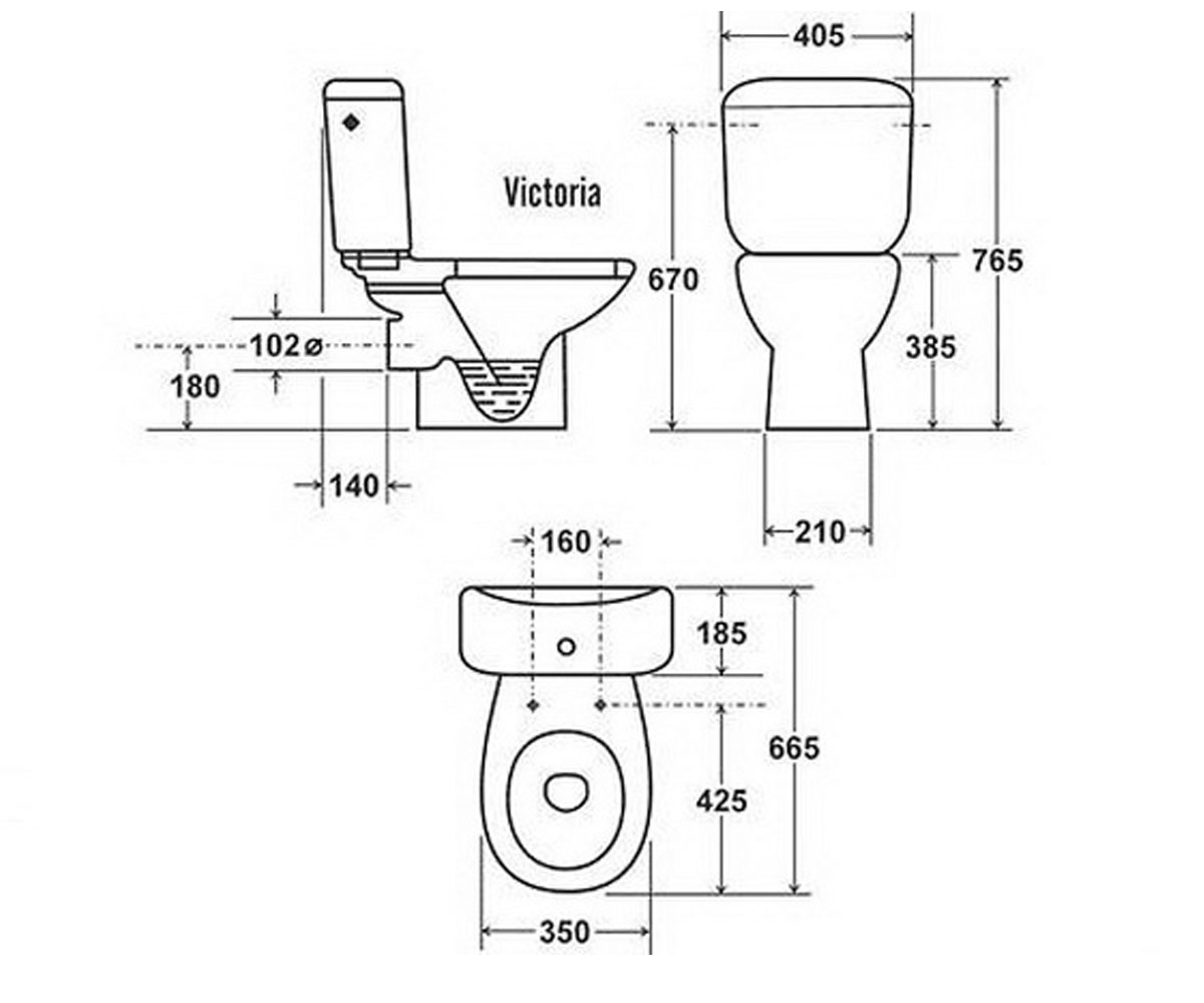 Чаша унитаза  VICTORIA A342395000:Чертеж 