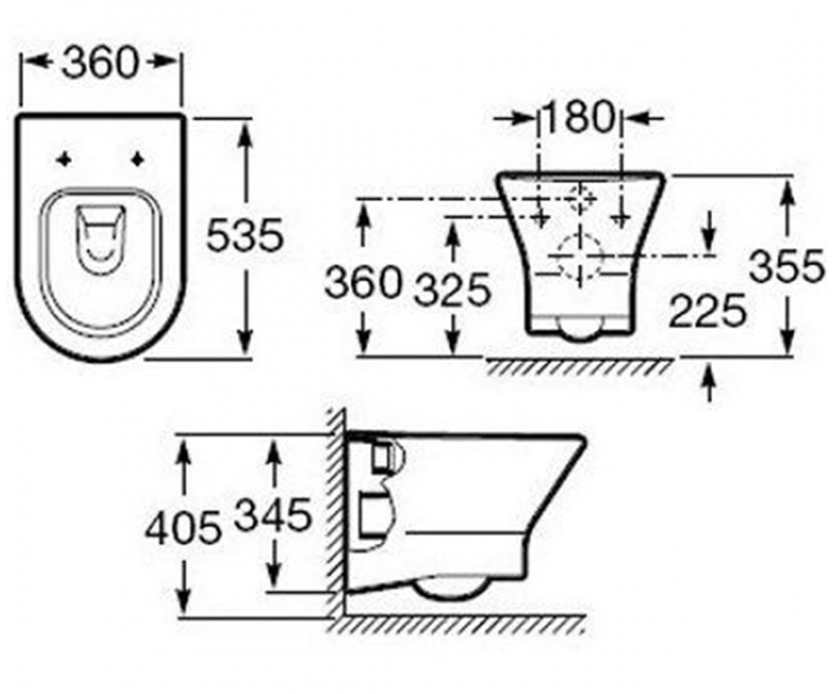 Безободковый унитаз  NEXO RIMLESS A34H64L000:Чертеж 