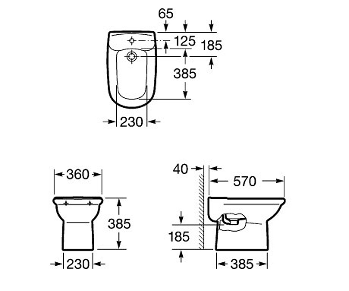 Биде напольное  GIRALDA A355464000:Чертеж 