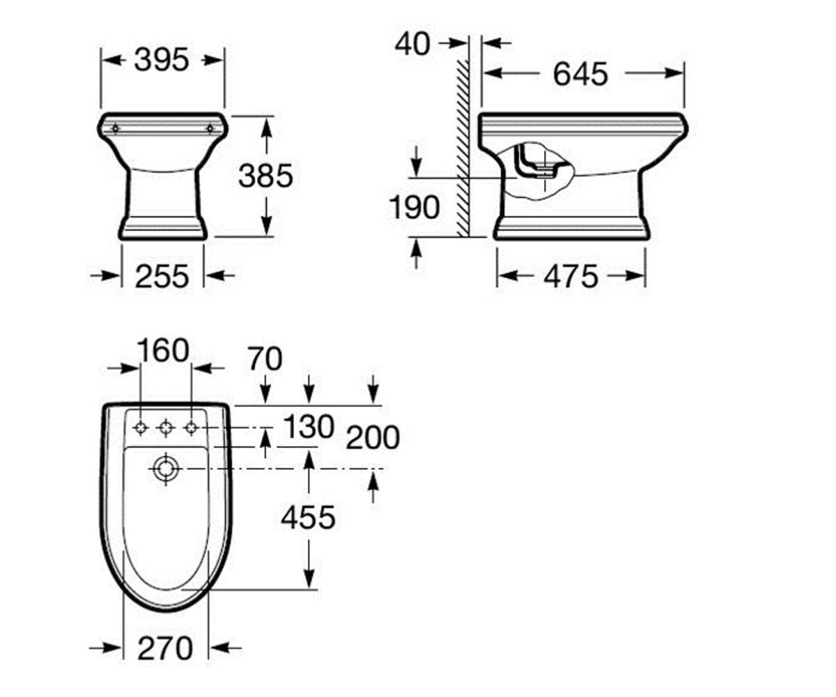 Напольное биде  AMERICA A357490000:Чертеж 