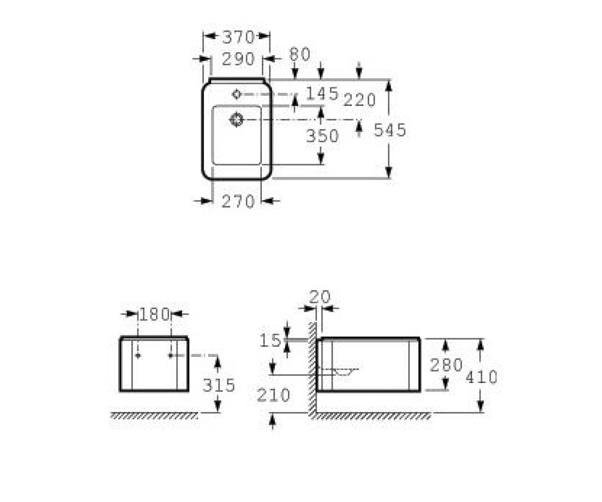 Подвесное биде  ELEMENT A357575000:Чертеж 