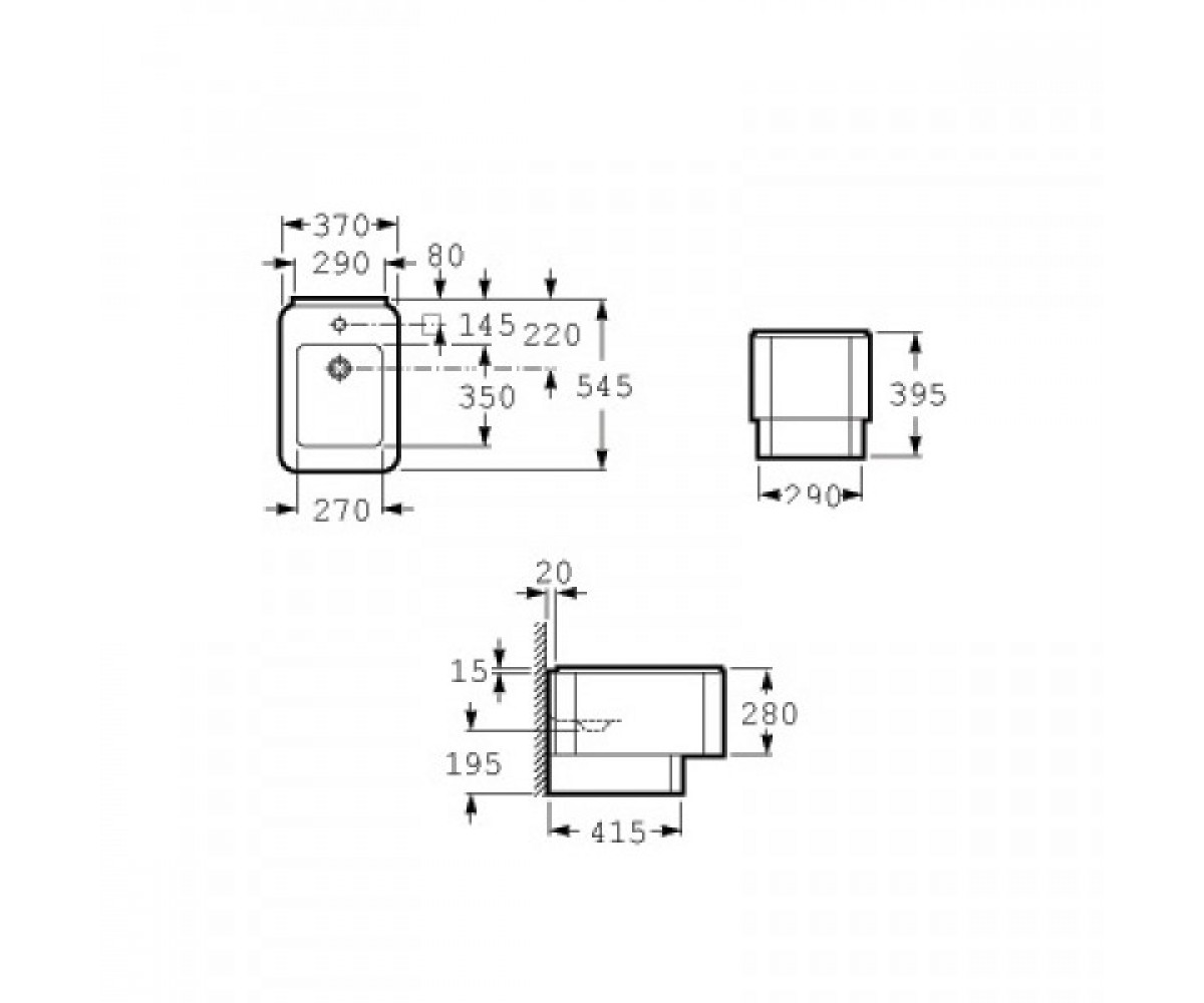 Напольное биде  ELEMENT A357577000:Чертеж 