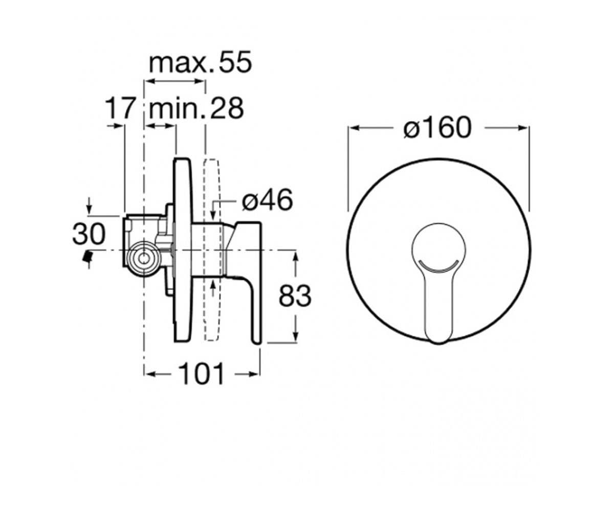 Смеситель для душа  L20 A5A2A09C00:Чертеж 