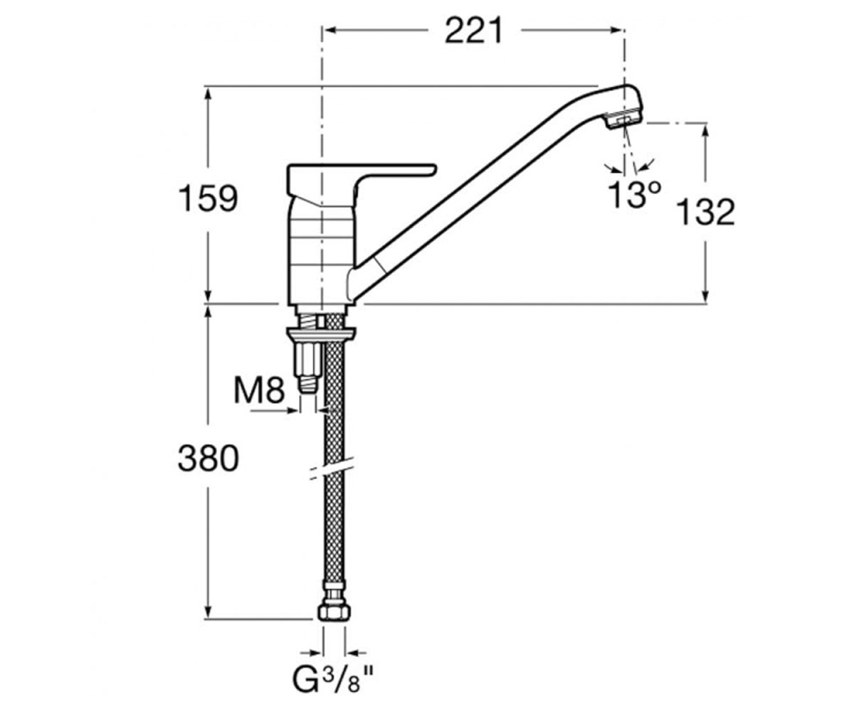 Смеситель на мойку  L20 A5A8909C00:Чертеж 