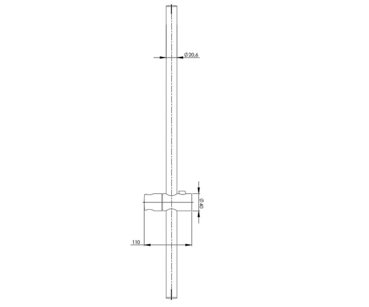 Душевая штанга 70 см  STELLA A5B0205C00:Чертеж 