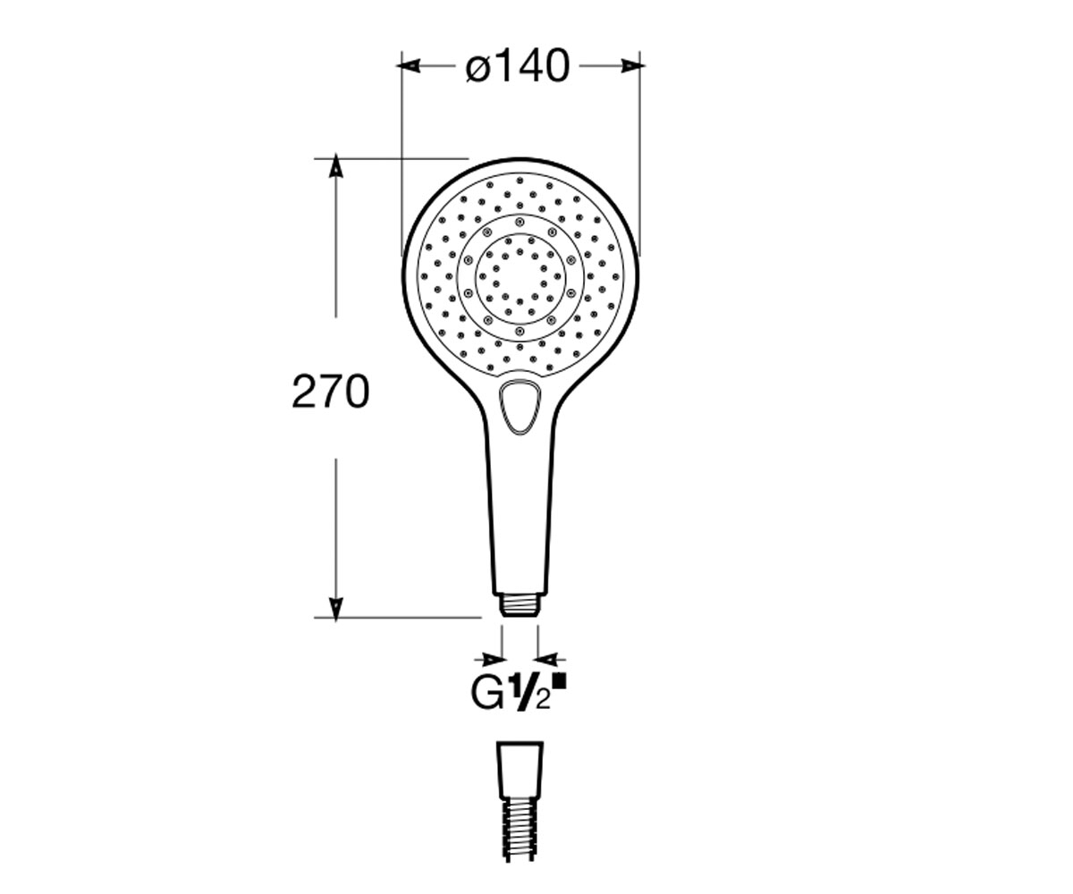 Ручной душ 3 режима  PLENUM A5B1111C00:Чертеж 