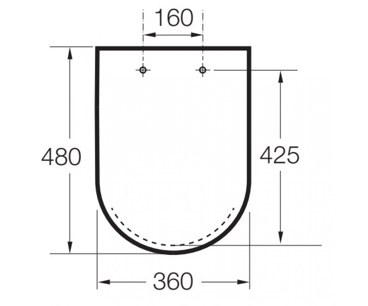Сиденье с крышкой  INSPIRA SQUARE A80153200B:Чертеж 