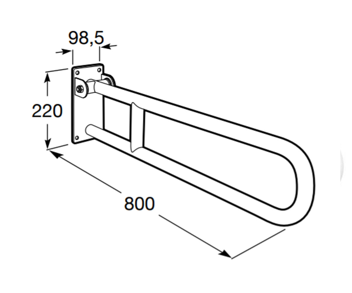 Поручень для ванной 80 см  COMFORT A816909009:Чертеж 