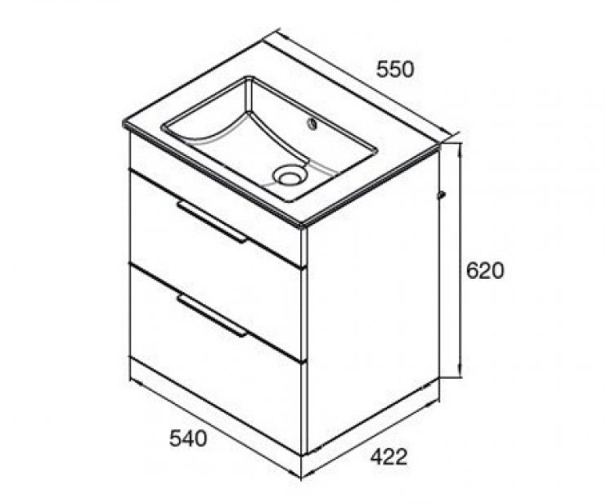 Тумба с раковиной 55 см  SUIT A85118A806:Чертеж 