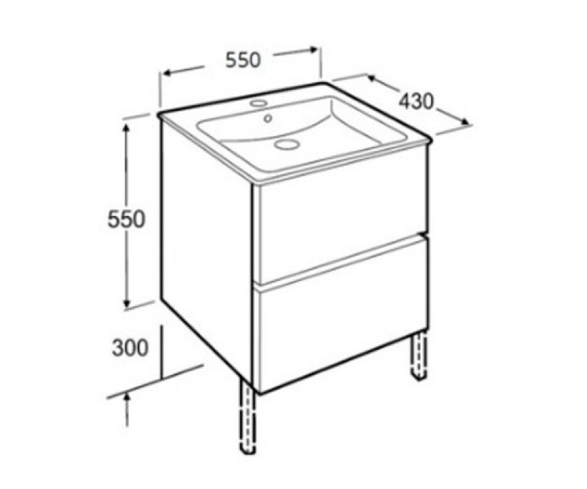Тумба с раковиной 55 см  CUBE A85119A806:Чертеж 