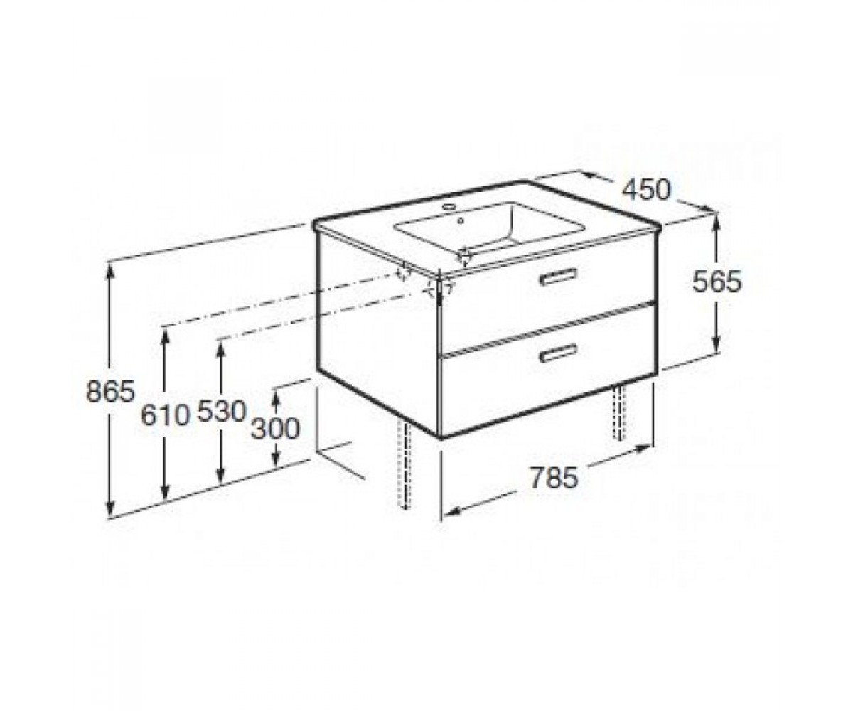 Тумба с раковиной  VICTORIA A855852201:Чертеж 