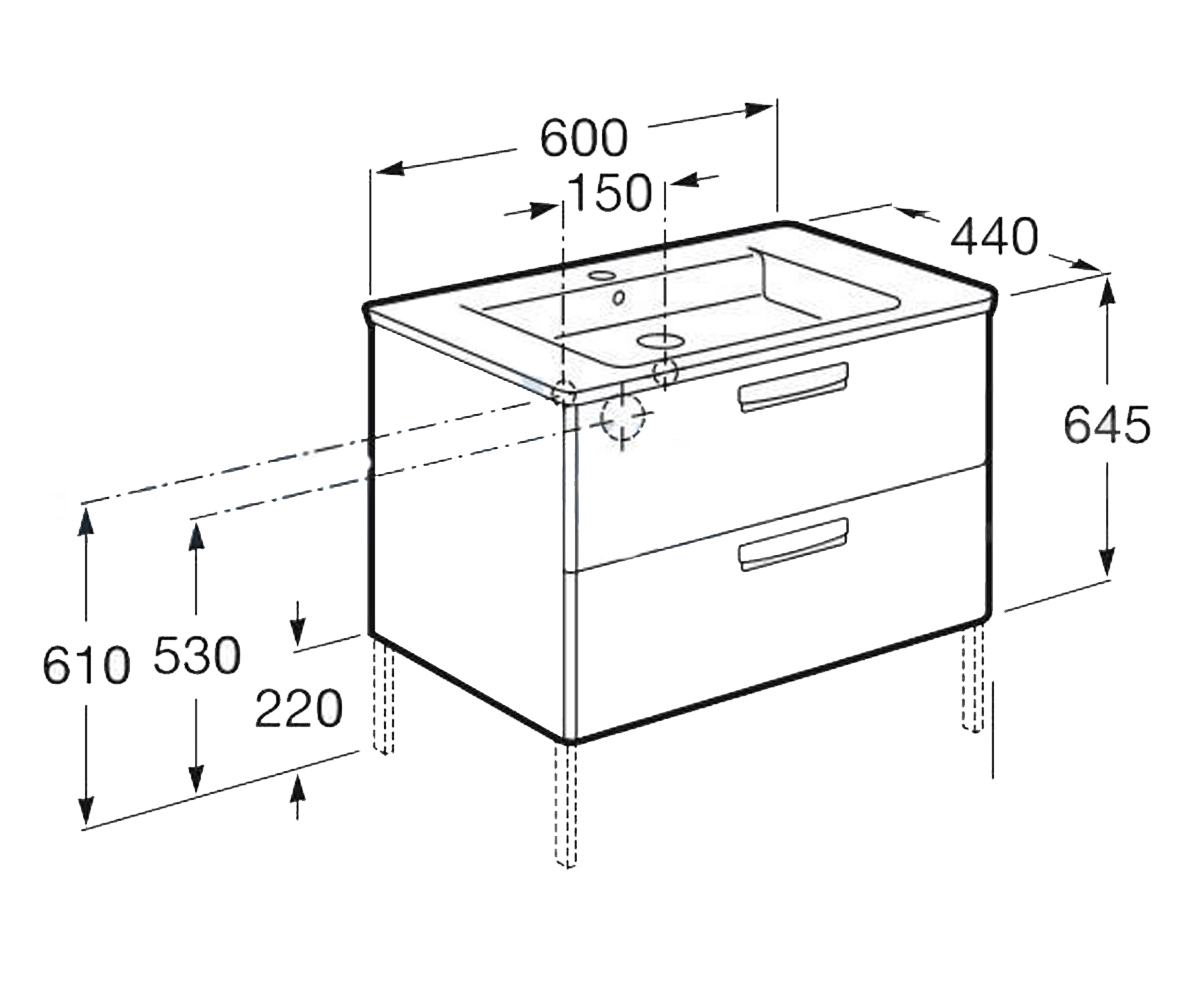 Тумба с раковиной  GAP-N A855997150:Чертеж 