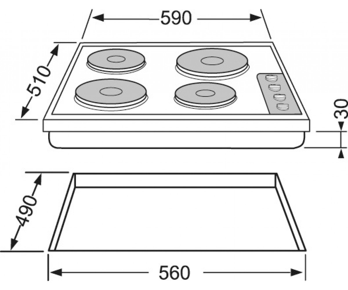 Поверхность с розжигом  RTT 640 SAVF:Чертеж 