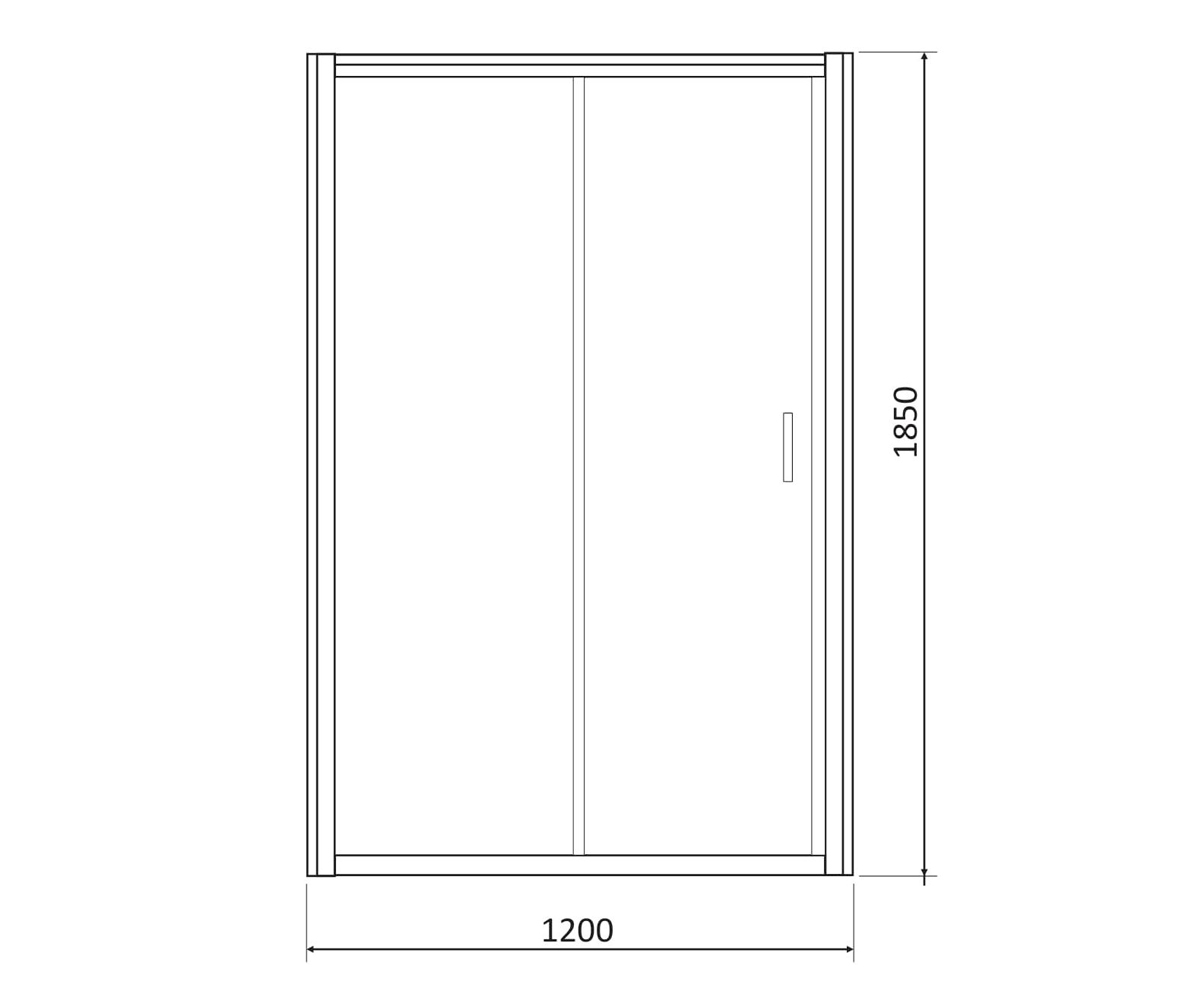 Душевая дверь 120х185 см  120RZ080:Чертеж 