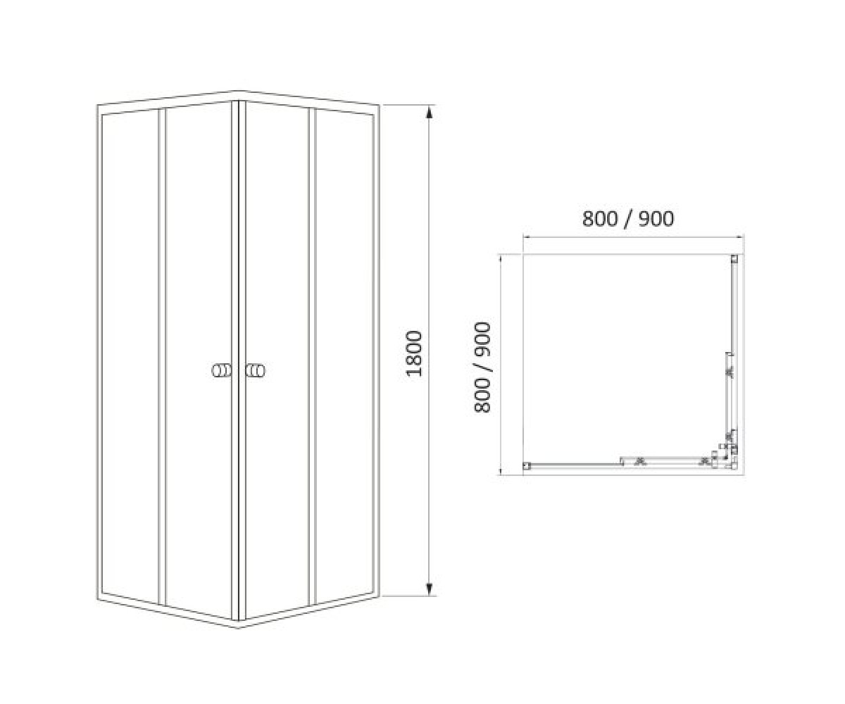 Душевий куток velum  90BRZ082LINIA:Чертеж 