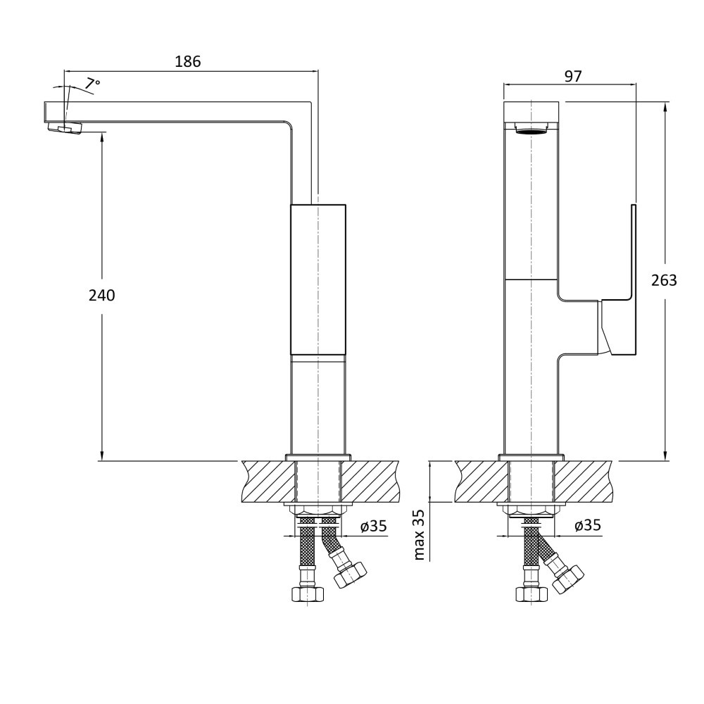 Кухонный смеситель  RBZ091-8M:Чертеж 