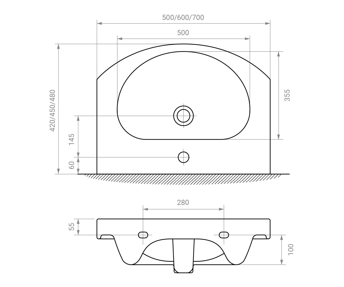 Тумба  RJFU023-0150WHSET(RJFU023-0150WH+L81950000):Чертеж 