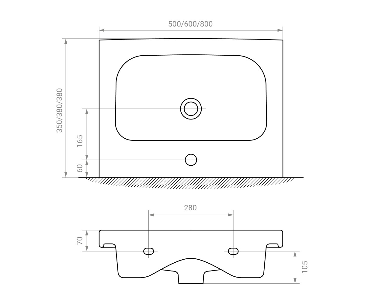 Тумба  RJFU039-0160WHSET(RJFU039-0160WH+K116-011):Чертеж 