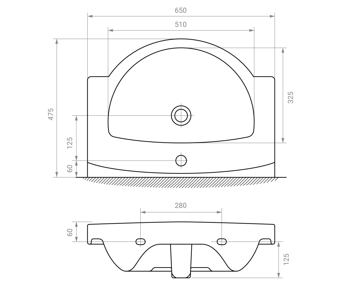 Тумба  RJFU043-0165WHSET(RJFU043-0165WH+L71965000):Чертеж 