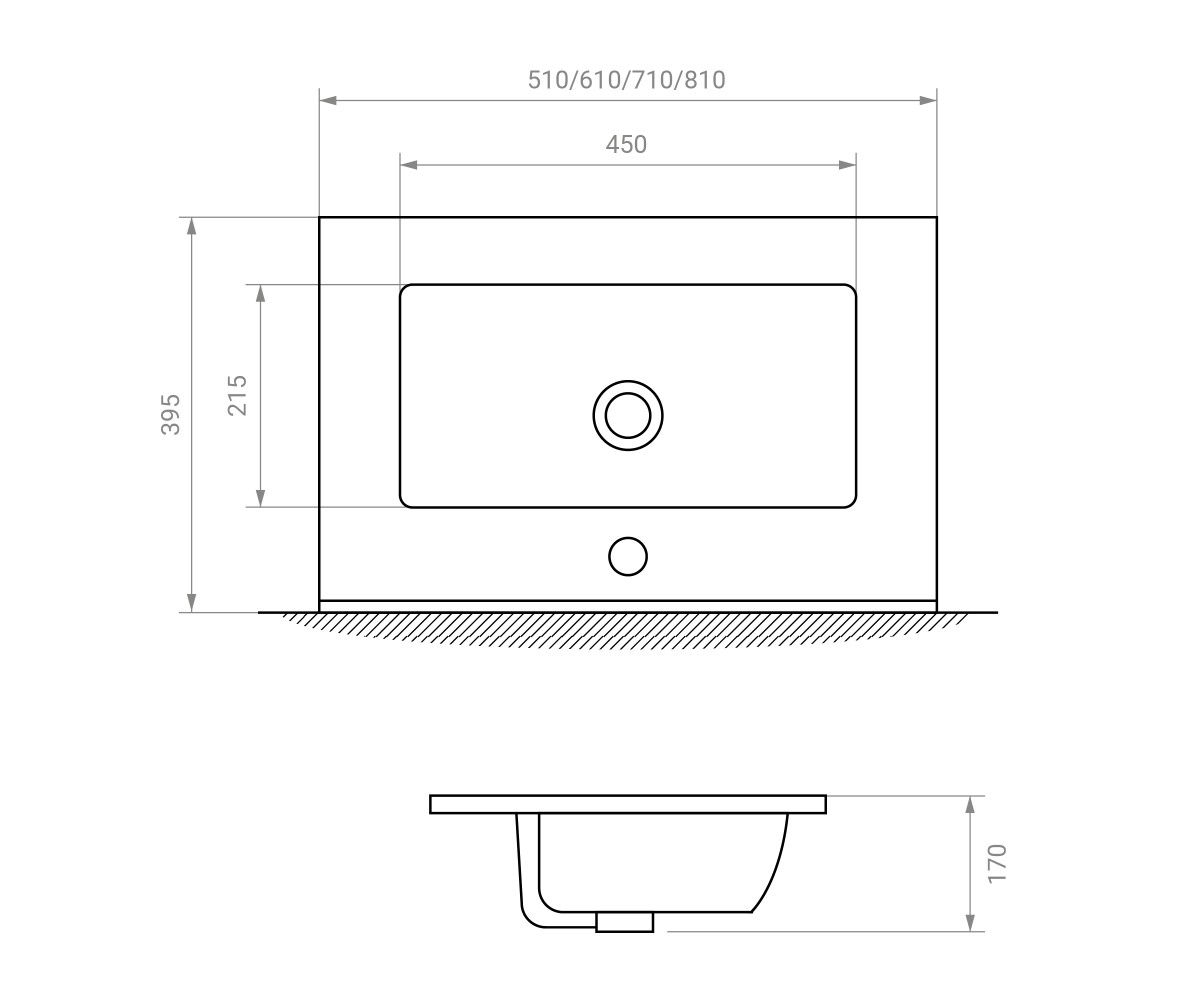 Тумба  RJFU085-4180WHSET(RJFU085-4180WH+RZJ815):Чертеж 
