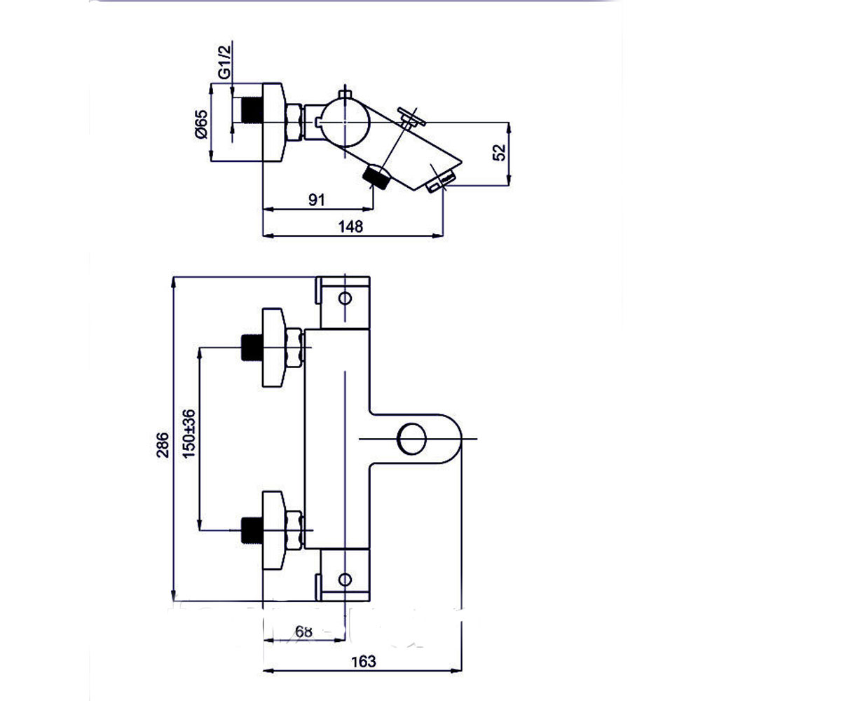 Cсмеситель с гарнитурой  THERMO H10L08:Чертеж 