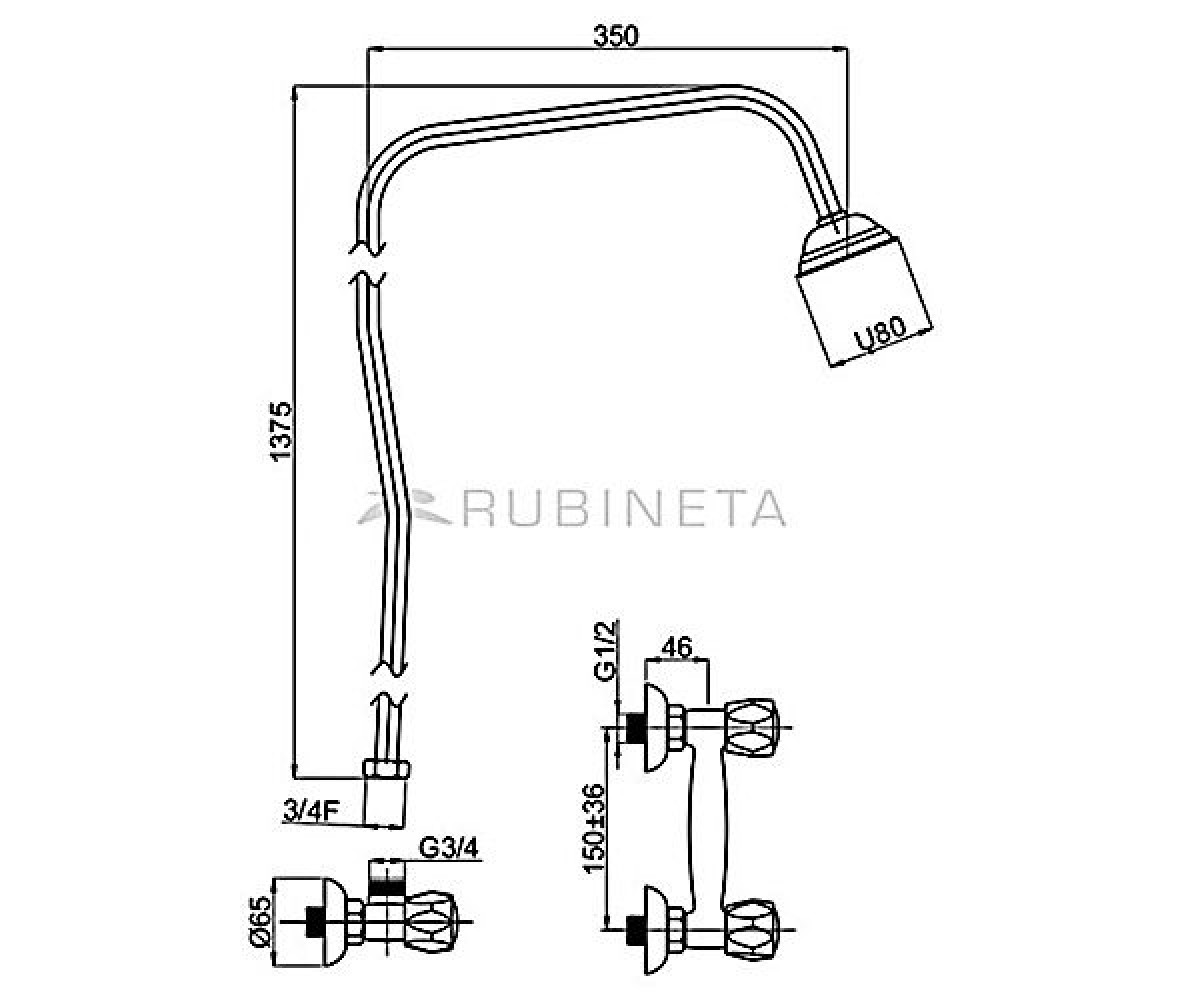 Смеситель  GLOBO R50062:Чертеж 