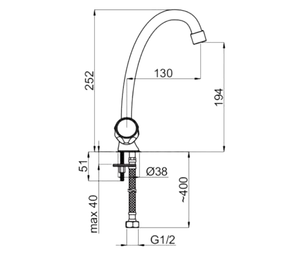 Смеситель для мойки  GLOBO R8J002:Чертеж 