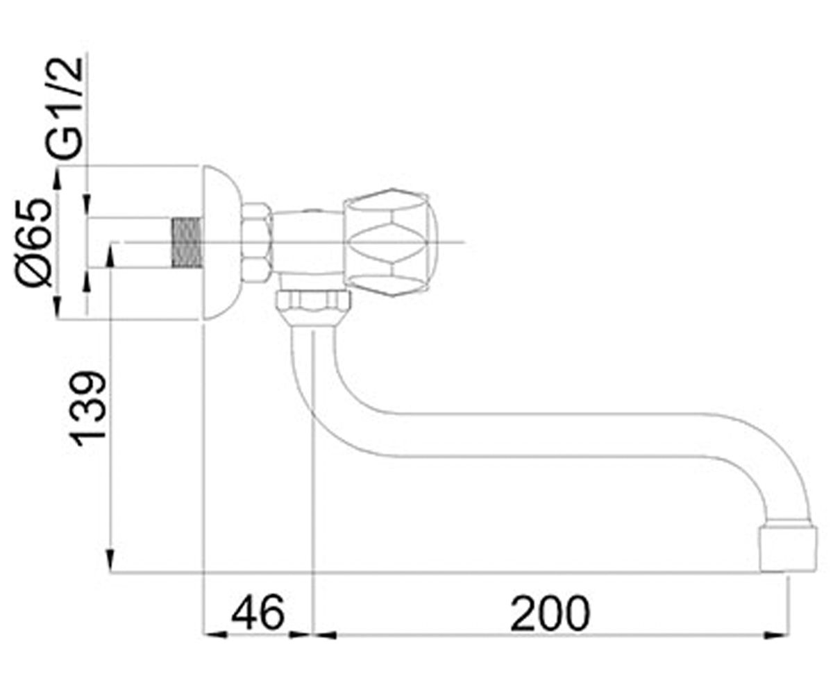 Кран для воды  RUBIN ECO R93001:Чертеж 