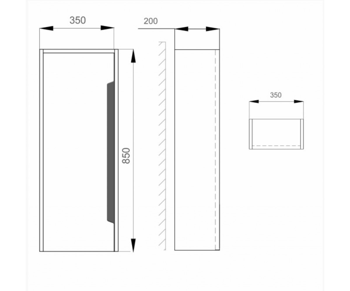 Полупенал левосторонний  GRETA AIR SLIM MV0000336:Чертеж 