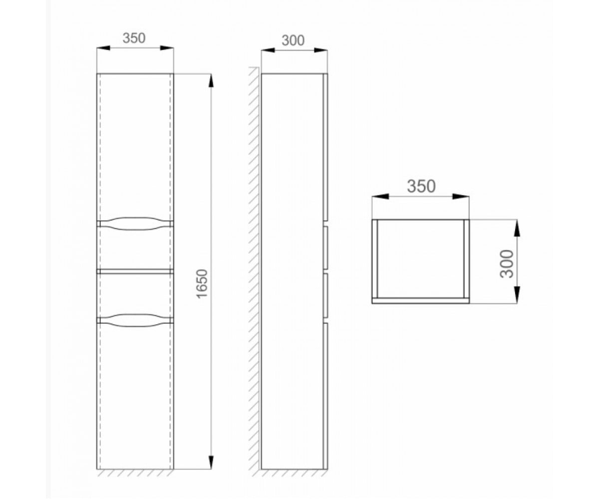 Пенал подвесной  LIGA AIR MV0000396:Чертеж 