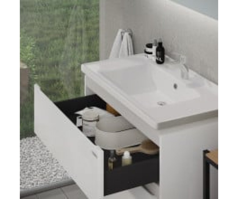 Тумба AMATA AIR 80 біла з умивальником. Ідея (МВ0000897) SANWERK  MV0000897 MV0000897