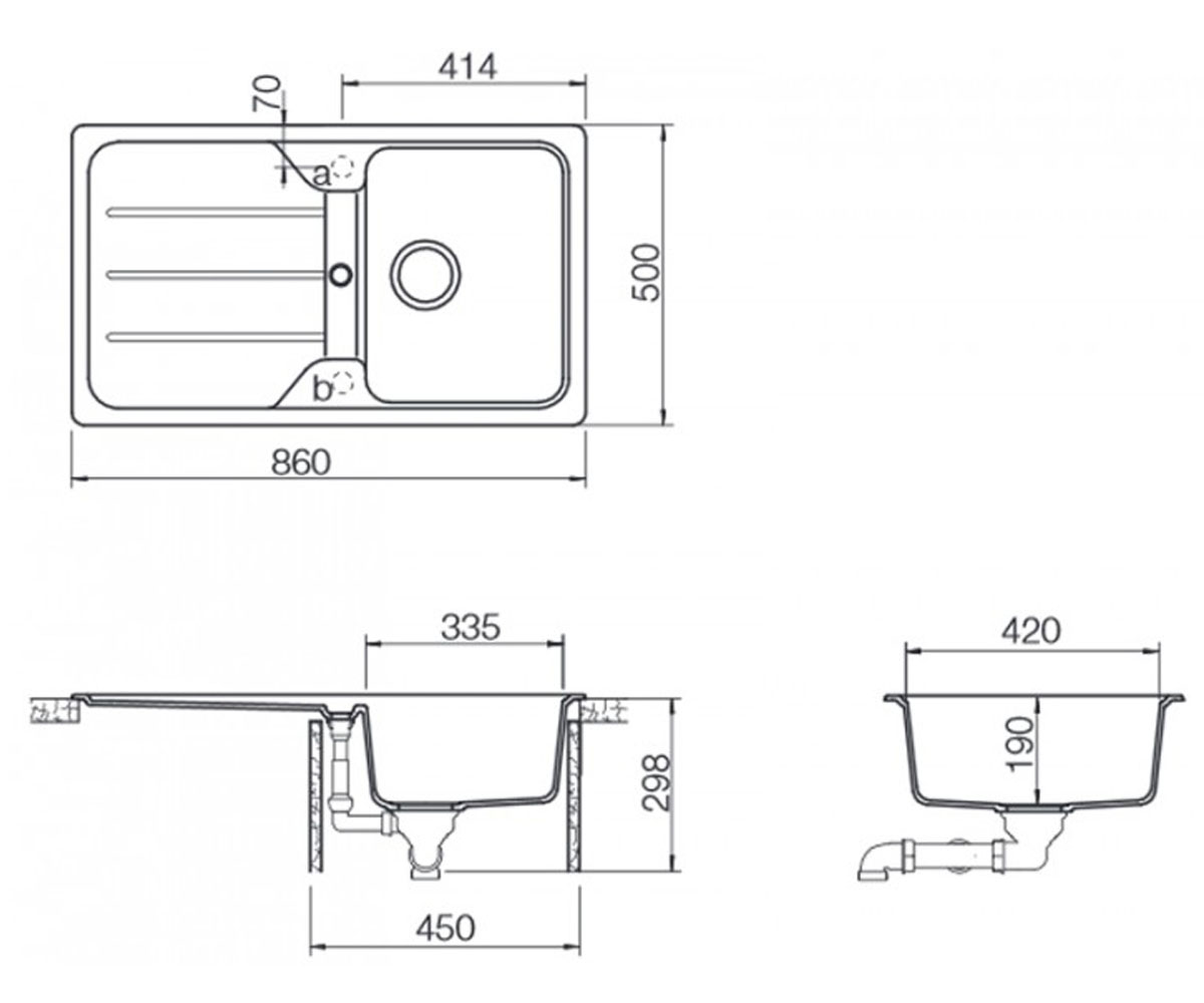 Кухонная мойка  FORMHAUS D 100 17044513:Чертеж 