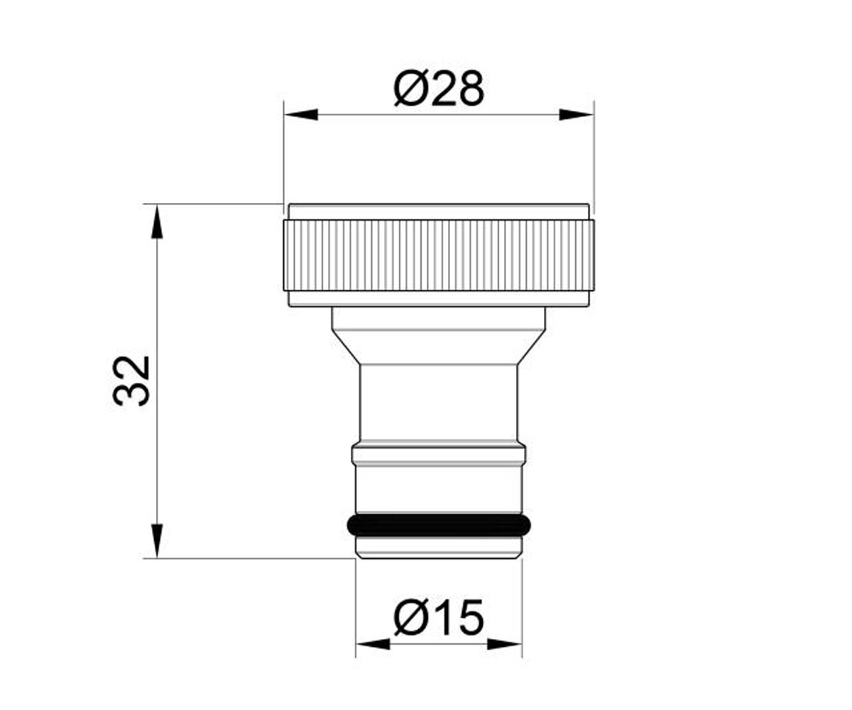 Штуцер с адаптером 3/4х1/2  SD140W2015:Чертеж 