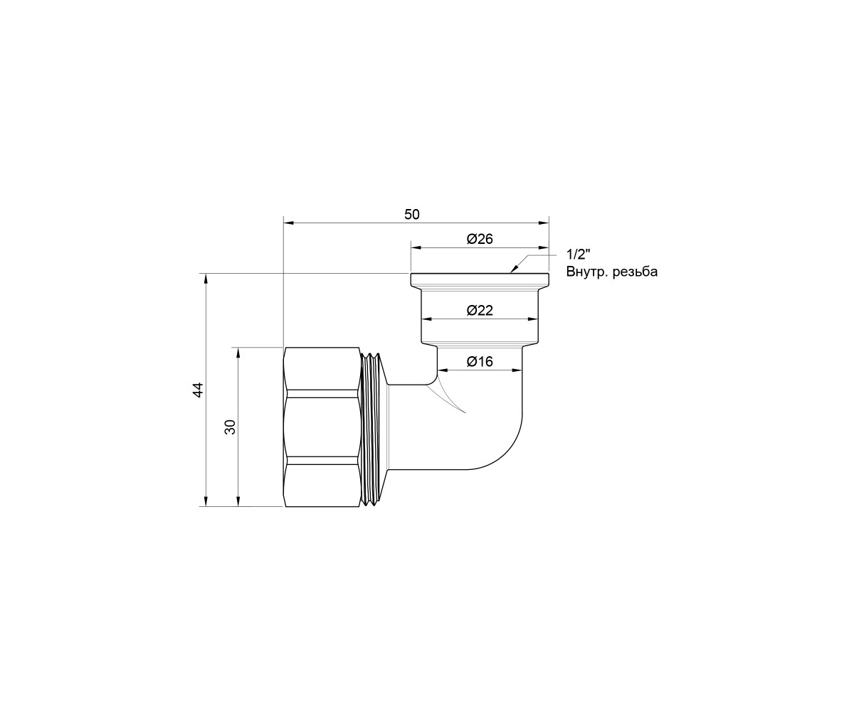 Уголок обжимной SD Plus 20х1/2 вр SD156W2015  SD156W2015:Фото 1