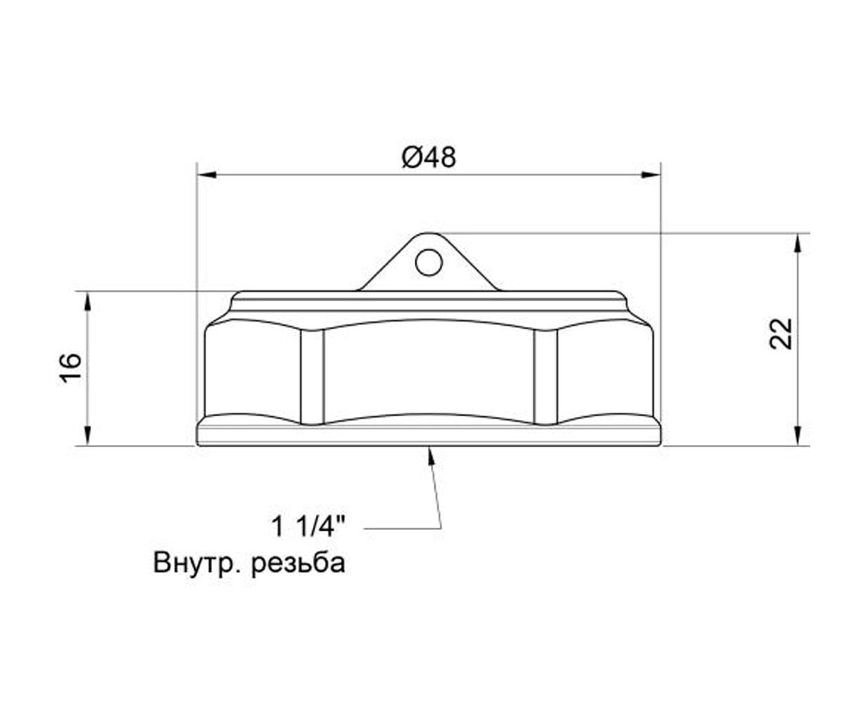 Заглушка 1 1/4  SD40232:Чертеж 